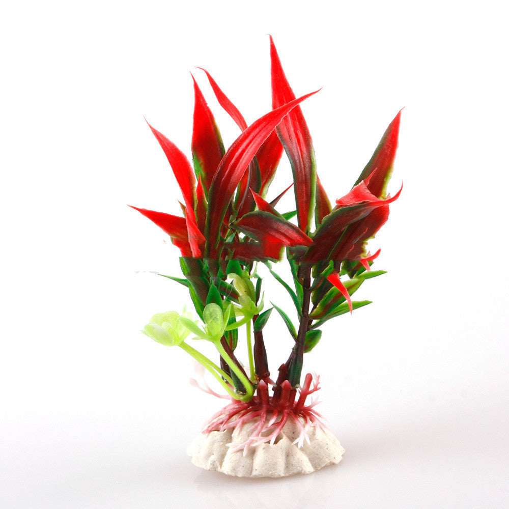 Simulation Of Aquatic Plants Wholesale Fish Tank Landscaping Simulation Plants Ornamental Plastic Short Aquatic Plants 2 Color Bamboo Leaves