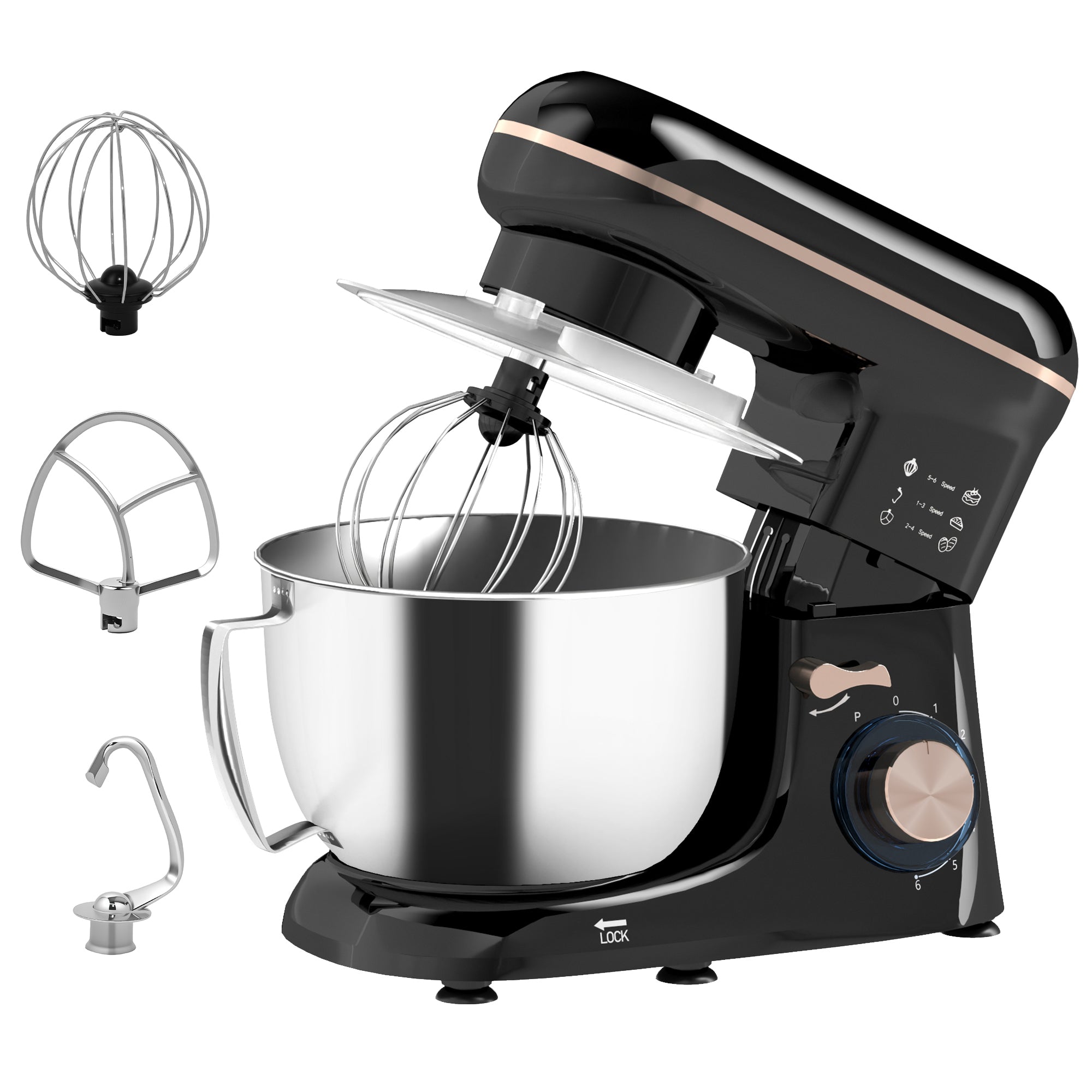 1300W Kitchen Stand Mixer, With Accessories - Black